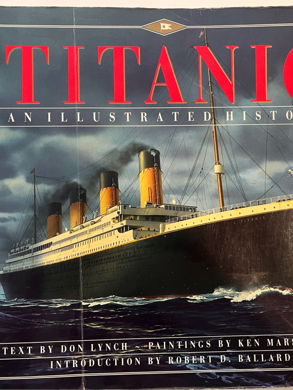 Titanic Illustrated History Coffee Table Book - Red and Blue